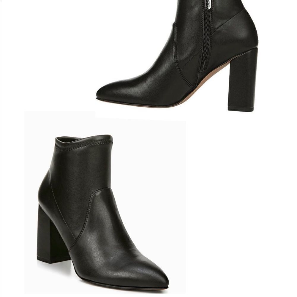 Franco Sarto Kacee Black Leather Ankle Boot BNWT
